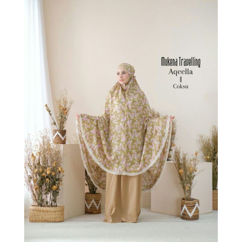 Mukena Dewasa Rayon Motif AQEELA 2 in 1 mewah
