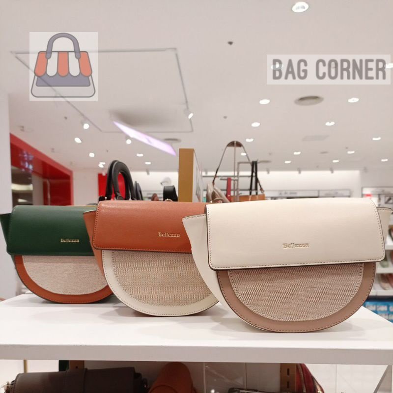 BagCorner - Terbaru Selempang Bellezza 6122411 Original Counter Store Tas Sling Bag Wanita Kombinasi