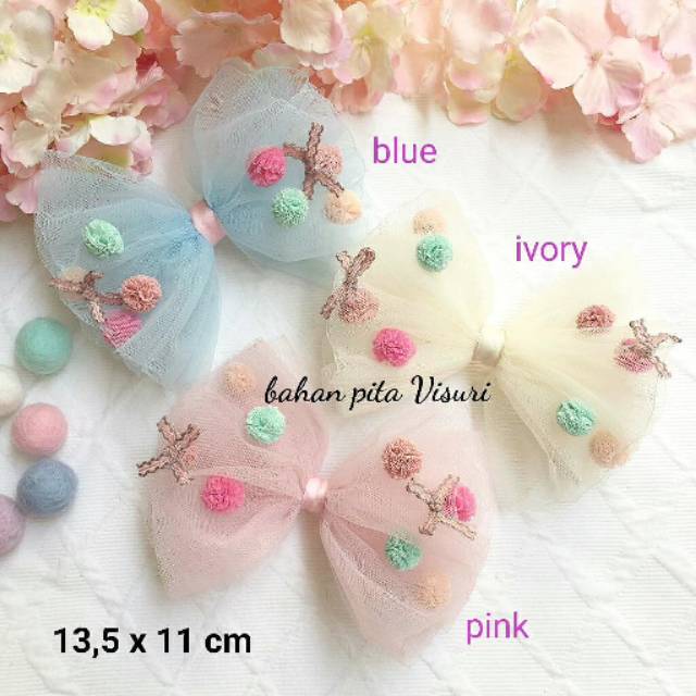 Bow Tulle Jumbo Pompom Bow