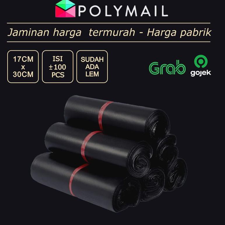 

L4gi.viral POLYMAILER ±100PCS 17x30CM HITAM SEMI GLOSSY EKONOMIS PLASTIK POLYMAILER SEMI GLOSSY BLAC