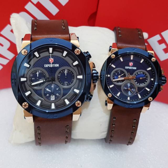 EXPEDITION E 6606 BLUE ROSEGOLD JAM TANGAN COUPLE ORIGINAL
