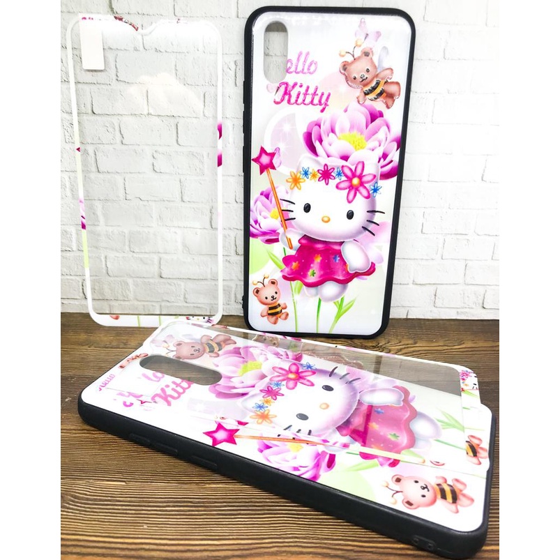 Softcase + Tempered Glass karakter Oppo A1k,Realme C2,A31 2020,A33,A53,A37 Neo 9,A52 A72 A92,V5, A5s,A7,A12,A11k,2 Pro,U1,U2, 5/5i/5s/C3, 7i,C17,C12,C15, Vivo Y11 Y12 Y15 Y17,Y20 Y20s Y20i Y12s Y30 Y30i Y50,Y91C, Xiaomi Redmi 3 3s,4A,5A,6,8A,9C HCTG 14