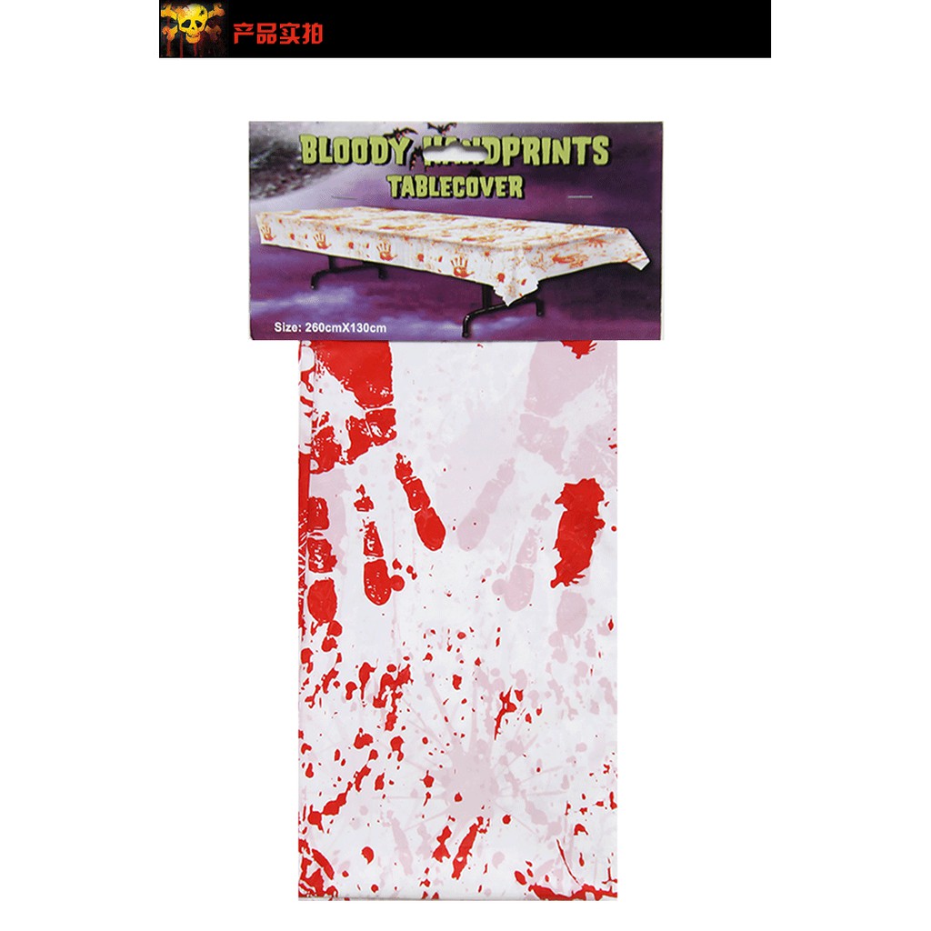 BLTC bloody table cover cloth taplak meja halloween prank darah rumah hantu properti