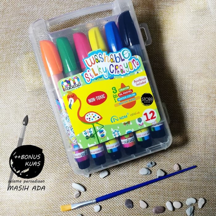 

NDM Washable Silky Crayon set 12 Paintmate Oil Pastel Krayon