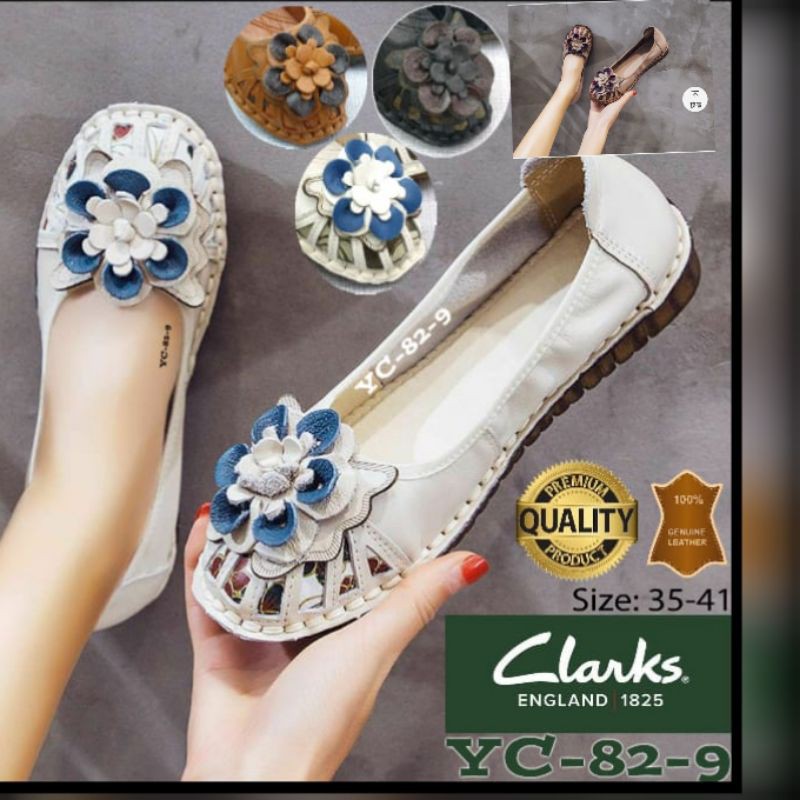 CLARKS FLAT FLOWER BUNGA 817 / SEPATU CLARKS / SEPATU Clarks WANITA