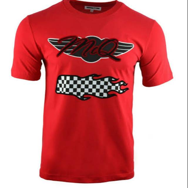 Kaos MCQ By ALEXANDER MCQUEEN RED EMBROIDERED RACER