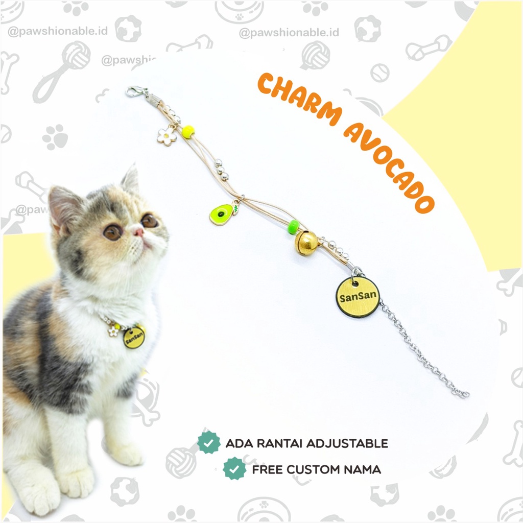 K44 - Kalung Custom Nama Kucing Anjing Aksessoris Hewan PU Leather/Kulit Sintetis