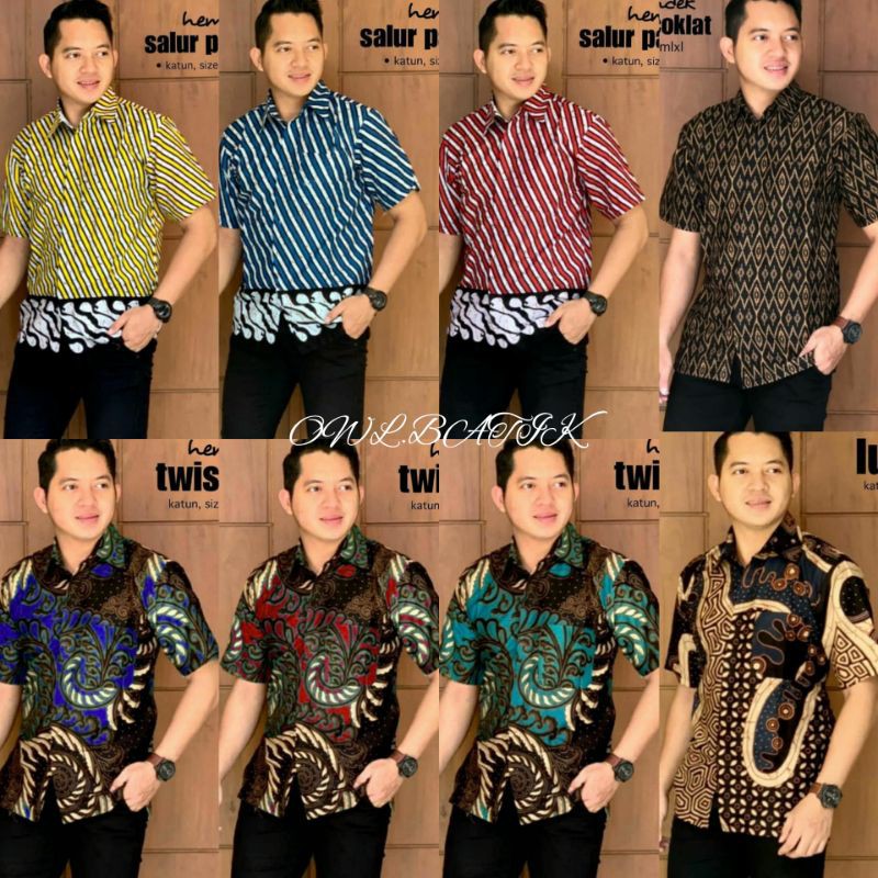 HEM BATIK PRIA UNGGUL JAYA LENGAN PENDEK
