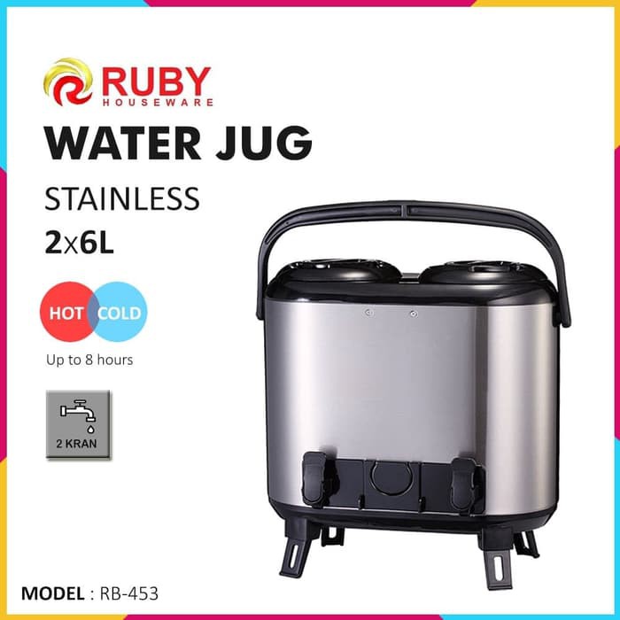 RUBY RB-453 Double Water Jug Color 2x6Lt Stainless