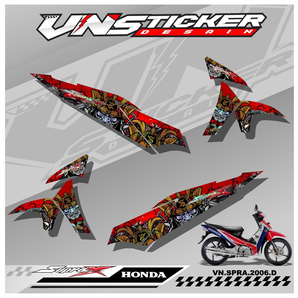 Striping supra X 125 2006 HOLOGRAM PELANGI,CHROME_list sticker variasi honda supra x 125 2006