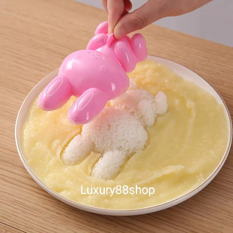 Cetakan Nasi Bento Bunny Set 3 in 1 Kecil Lucu