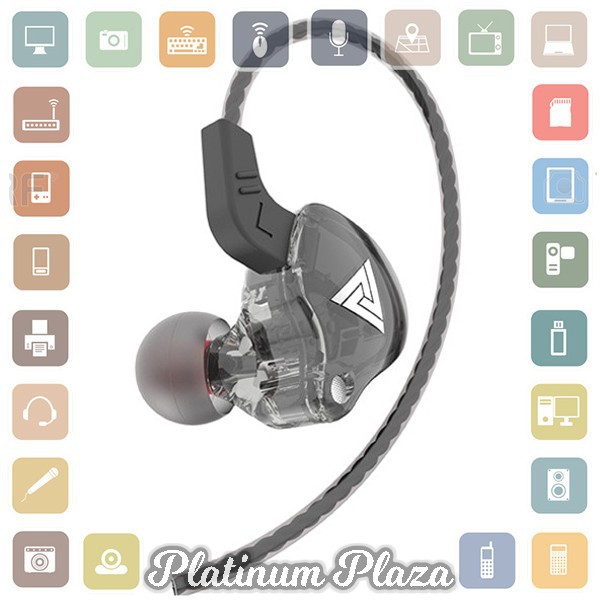 QKZ HiFi Earphone Bass Dynamic Driver with Mic - QKZ-AK6 - Black`27HG5B-