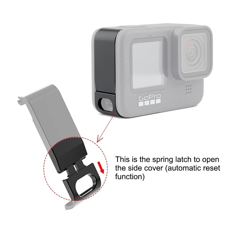 (Case Charger Baterai Dapat Dilepas Warna Hitam Untuk Gopro Hero 10 9) (Go Pro 10 9