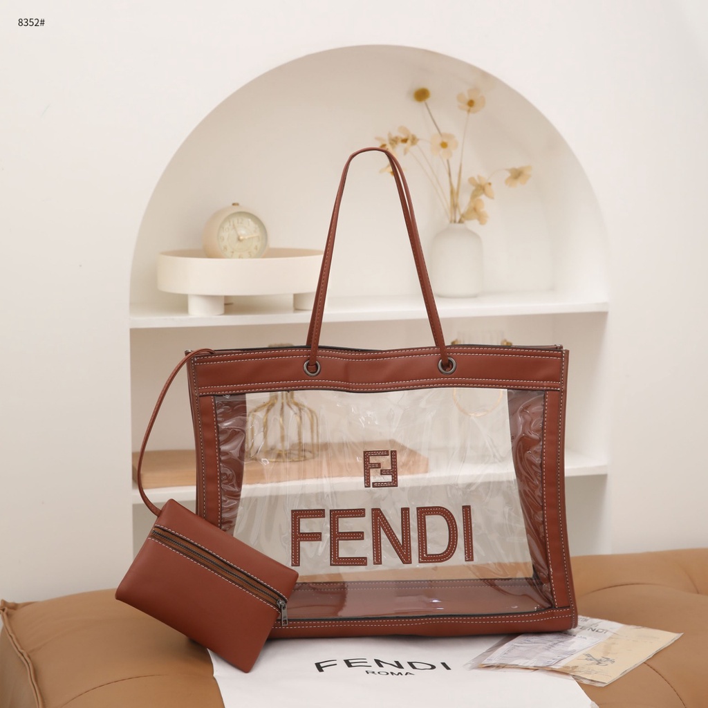 FF Clear Calfskin Shopper Tote Bag 8352