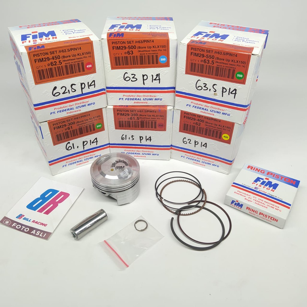 FIM 29 KLX PISTON KIT 61 61.5 62 62.5 63 63.5 PEN 14