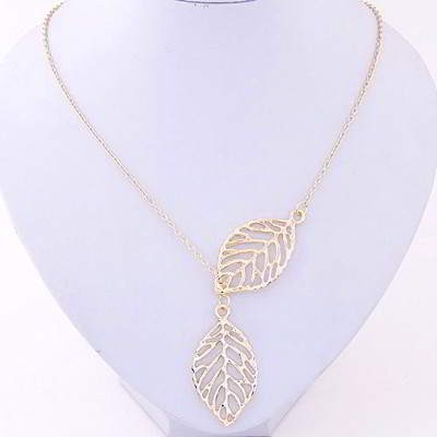 Kalung Korea Best Seller Etsy Forever21 Leaf Shape Decorated Simple Design Silver T6C5BB