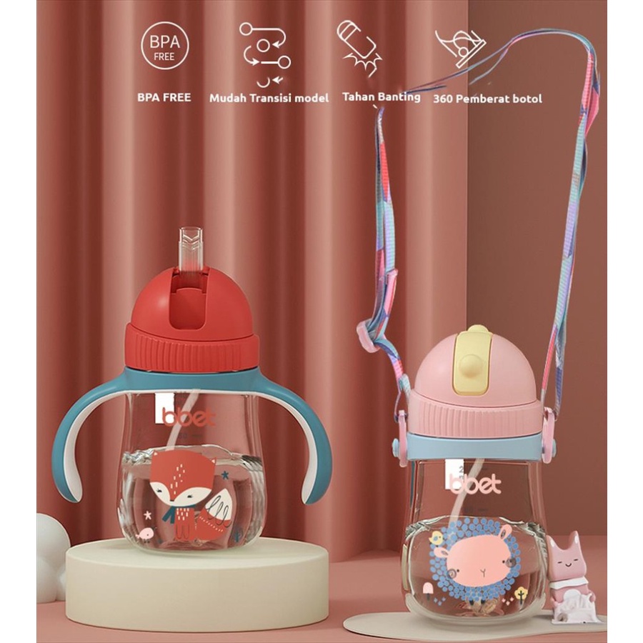 BBET Tritan Sippy Cup With Strap 240ml / Botol Minum