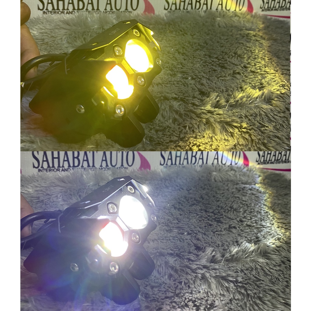 Lampu Tembak Laser Foglamp SQL 2 MATA CSP Lasergun Superbright Hi Loo Putih Kuning