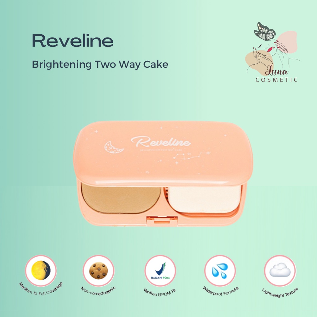 REVELINE Brightening Two Way Cake | Bedak TWC | Bedak Padet | Bedak Foundation | Bedak Bb Cream &amp; Cc Cream | Bedak Padat