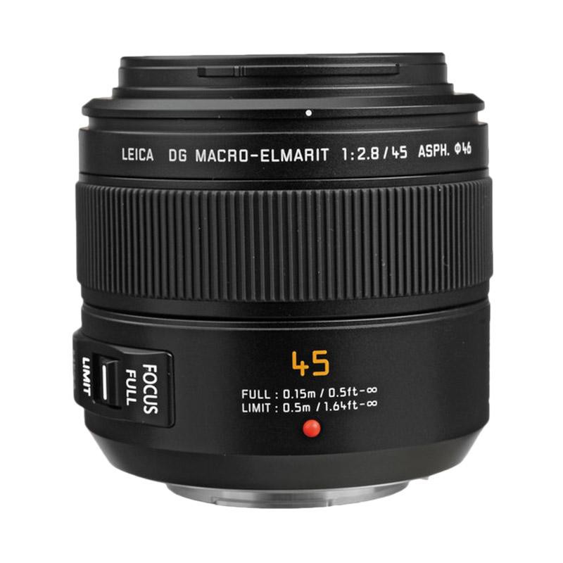 Panasonic Lensa Leica DG Macro Elmarit 45mm F/2.8 ASPH Mega O.I.S Black