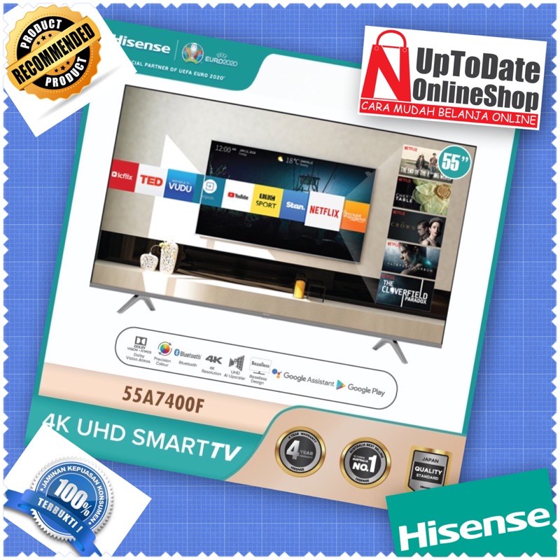 TV LED 55INCH HISENSE 55A7400F ANDROID SMART TV 4K UHD