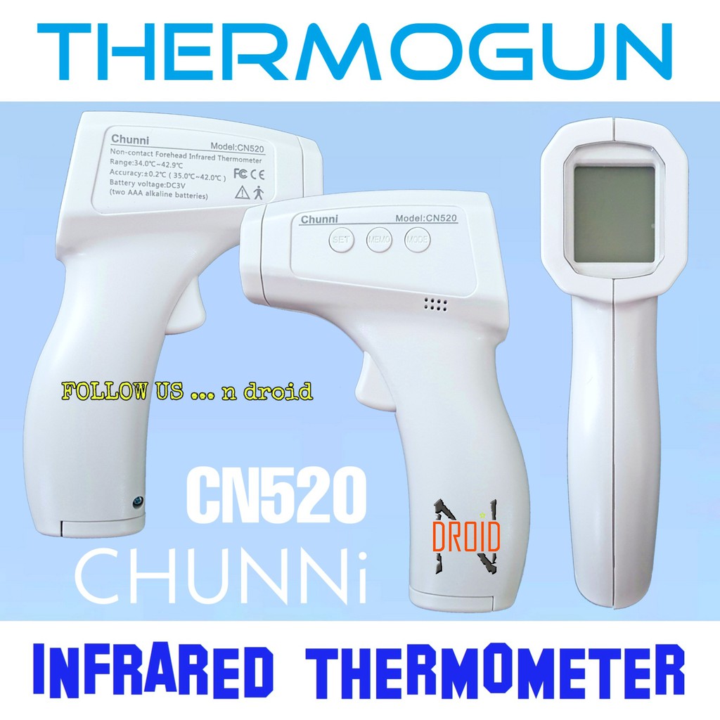 THERMOGUN CHUNNI CN520 - LEELVIS GXG01 - THERMOMETER INFRARED - THERMOGUN MURAH