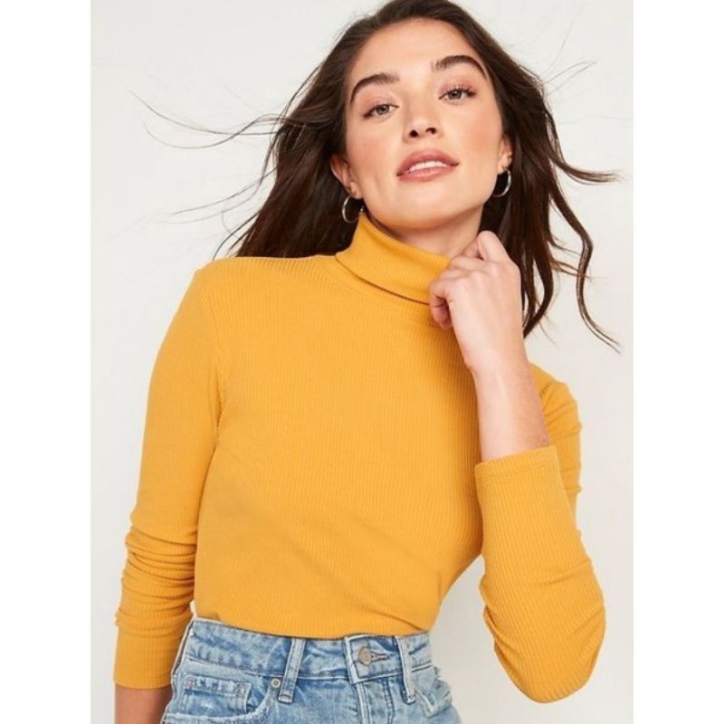 OLDN*VY TURTLENECK RIB KNIT TOP-ORIGINAL