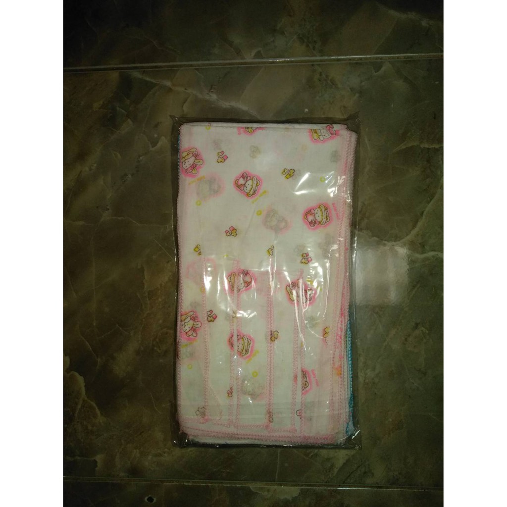 GURITA BAYI PUTIH SABLON ISI 1 LUSIN Bahan TR Mori, Gurita Tali / Gurita Ikat Newborn Putih Sablon / Gurita Gambar [200gr]