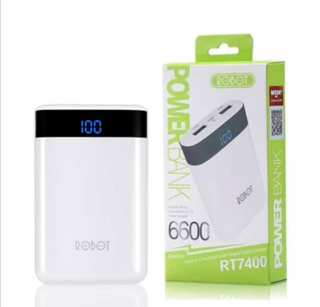 Power Bank 6600mAh ROBOT RT7400 - 6600mAh High Quality