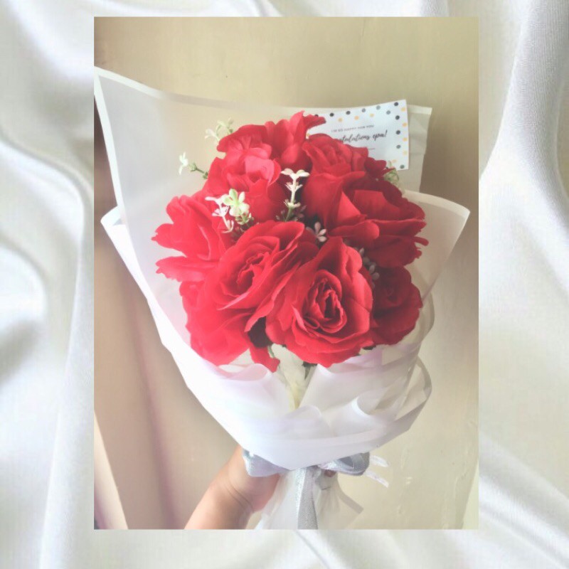 Bunga mawar_Bouquet mawar merah_artificial bunga