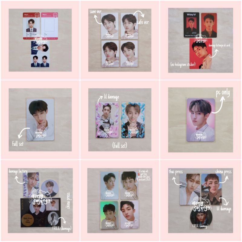 Photocard Winwin Supercomma B2S Prokey TOTM AR Ticket Id Deco Wayv Resonance Flipbook Holiday | pc c