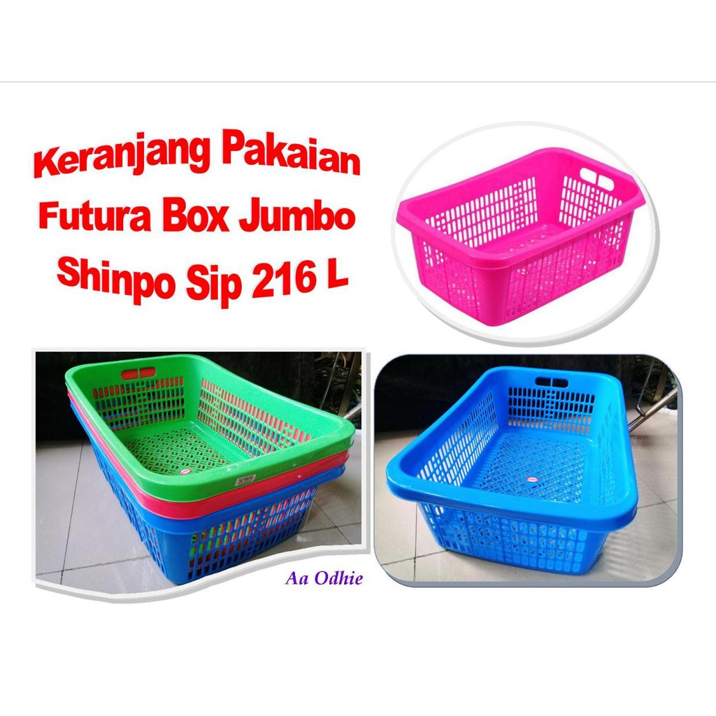 Keranjang Pakaian Size Jumbo Futura Box Shinpo Sip 216 L - Khusus Gojek Grab