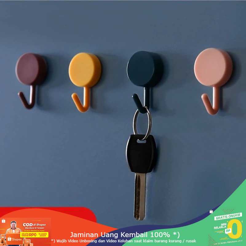 (BISA COD) RVOSTR Gantungan Kunci Hook Wall Hanger Adhesive 10PCS - GT10A