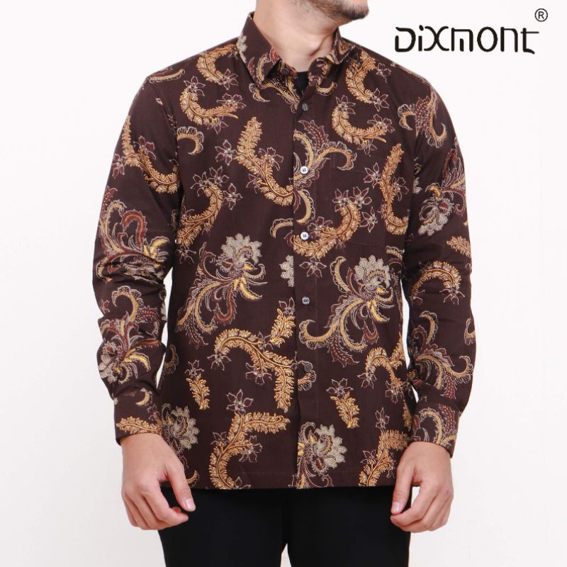 Dixmont Kemeja Pria Batik Panjang Hem BL02021