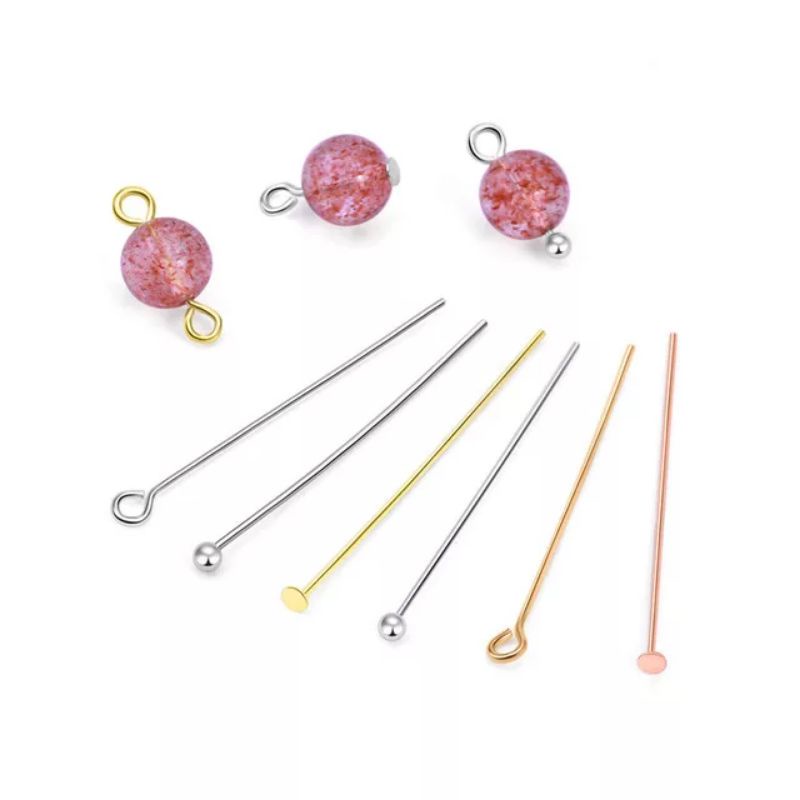 (10gr) Paku 9/Paku Cumi/Paku Mati Eye Head Pins 2cm 3cm 4cm Silver Gold