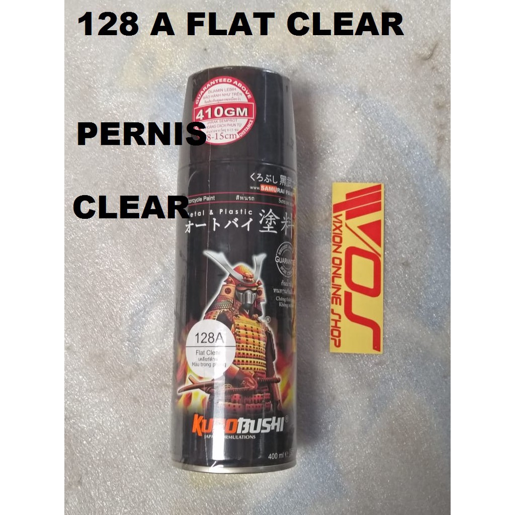 CAT KALENG SEMPROT PYLOX MERK SAMURAI 400ML FLAT CLEAR 128 A PERNIS/  CLEAR