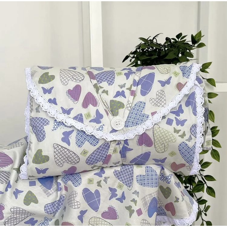 Mukena Travel Katun Zlassica Butterfly Blue (pocket)