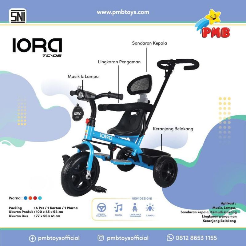 [EKA JAYA SEPEDA] SEPEDA ANAK RODA 3 PMB IORA TC 06