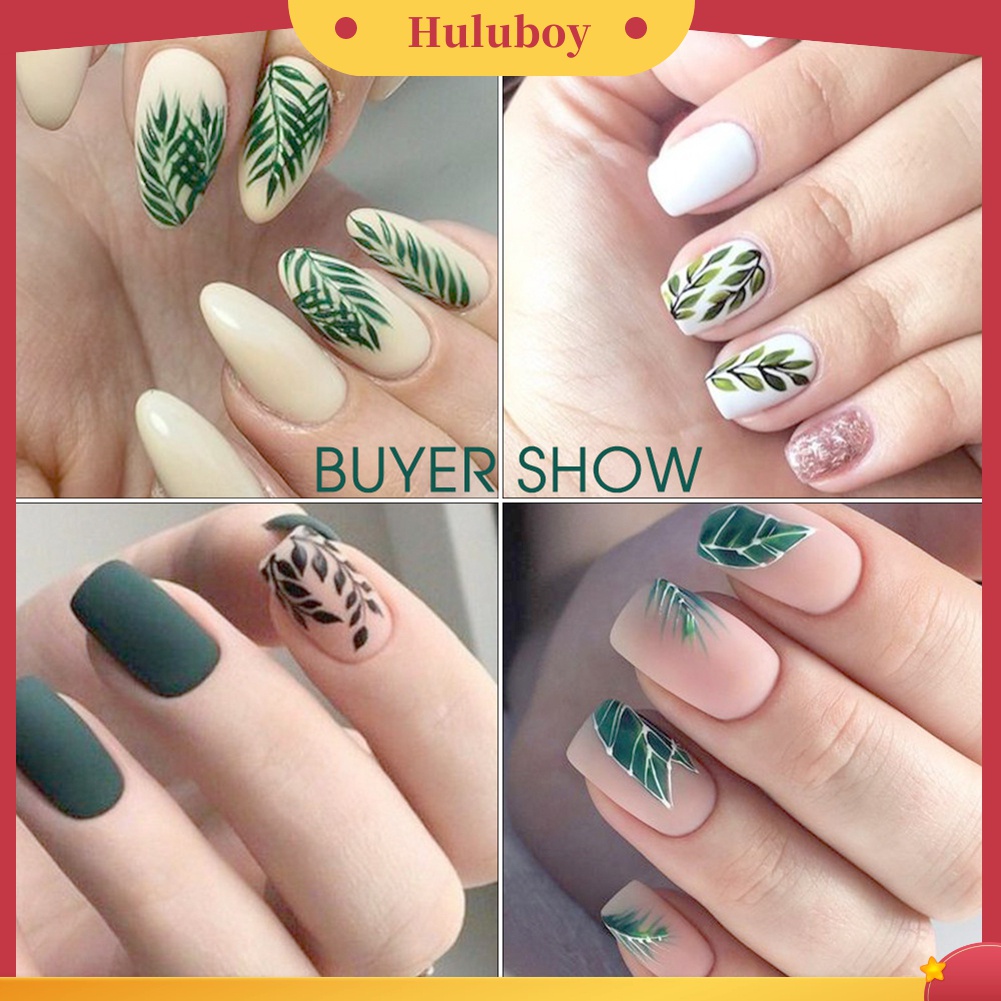 Huluboy Huluboy♡ Stiker Kuku 3D Motif Daun / Bunga Mawar / Hewan Untuk Dekorasi Manicure / Nail Art DIY