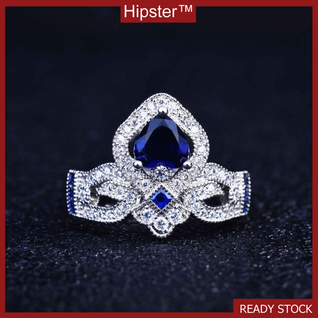 New Accessories Sapphire Crown Ring Opening