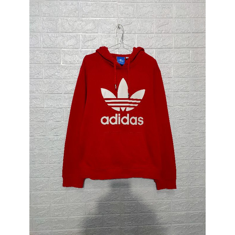 hoodie adidas trefoil merah & lacoste abu