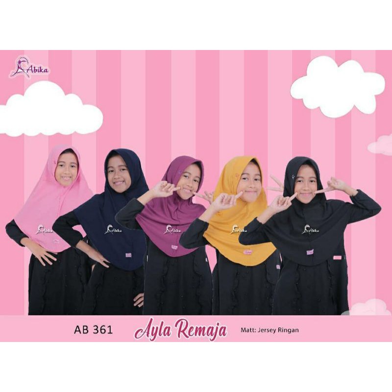 Bergo Ayla Remaja Abika/abika hijab/jilbab instan/jilbab serut/jilbab anak