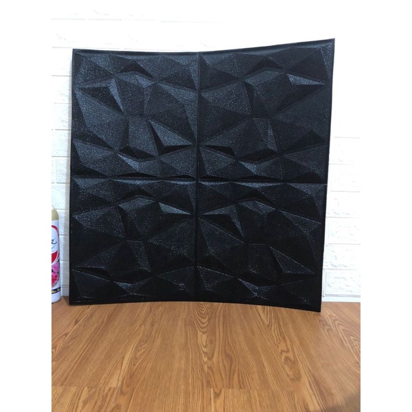 Walpaper 3D foam brick motif diamond ukuran 70x70