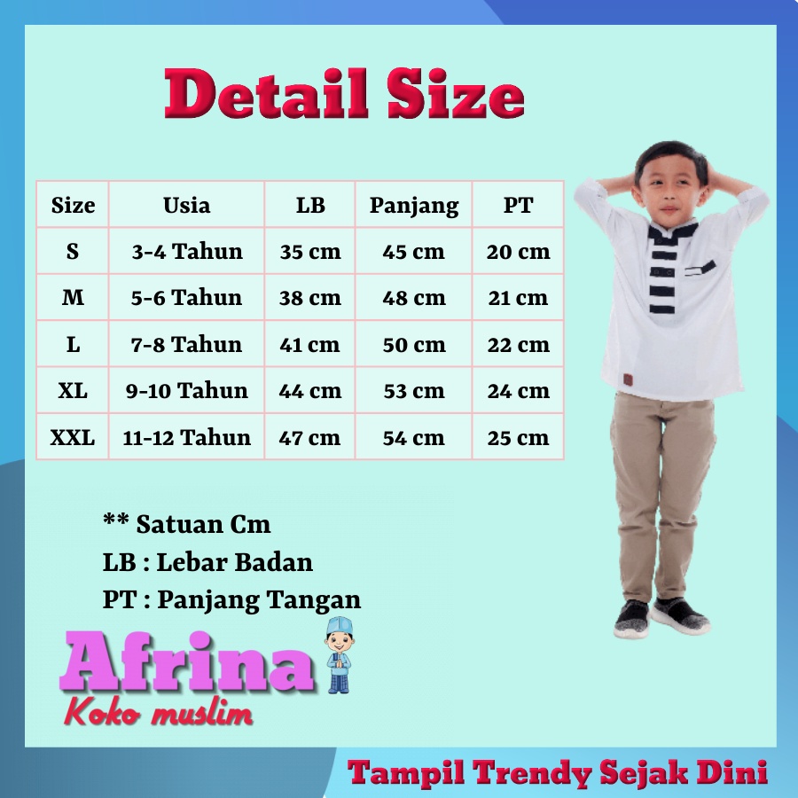 Baju koko muslim anak laki laki lengan 3/4 new Arra bahan toyobo fodu series aliyar