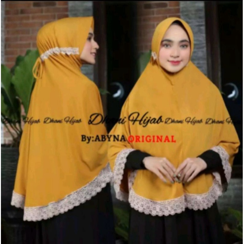 Hijab / Jilbab / Kerudung / Bergo / Khimar Instan Jersey Serut Renda Jumbo XL/ Renda Serut Jumbo XL 