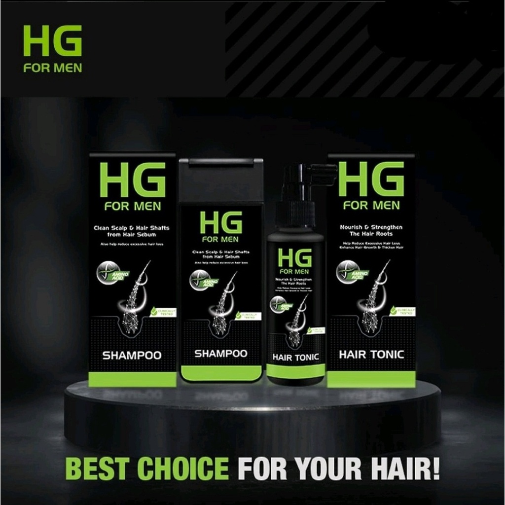 HG For Men Series Shampoo  200ml / Tonic 90ml / Facial Wash 100ml BPOM