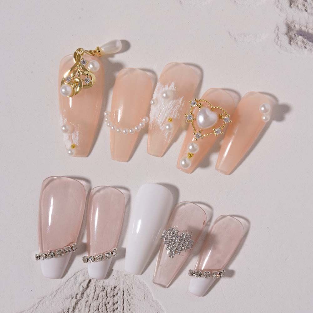 Mxbeauty Hiasan Kuku 3d Bentuk Hati Bahan Metal Untuk Nail Art / Manicure Diy