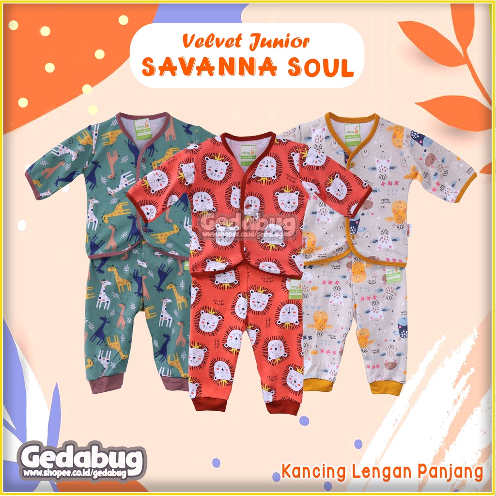 Setelan Velvet Junior Kancing PANJANG | SAVANNA Soul - SOUTHERN Charm | Motif Terbaru GEDABUG