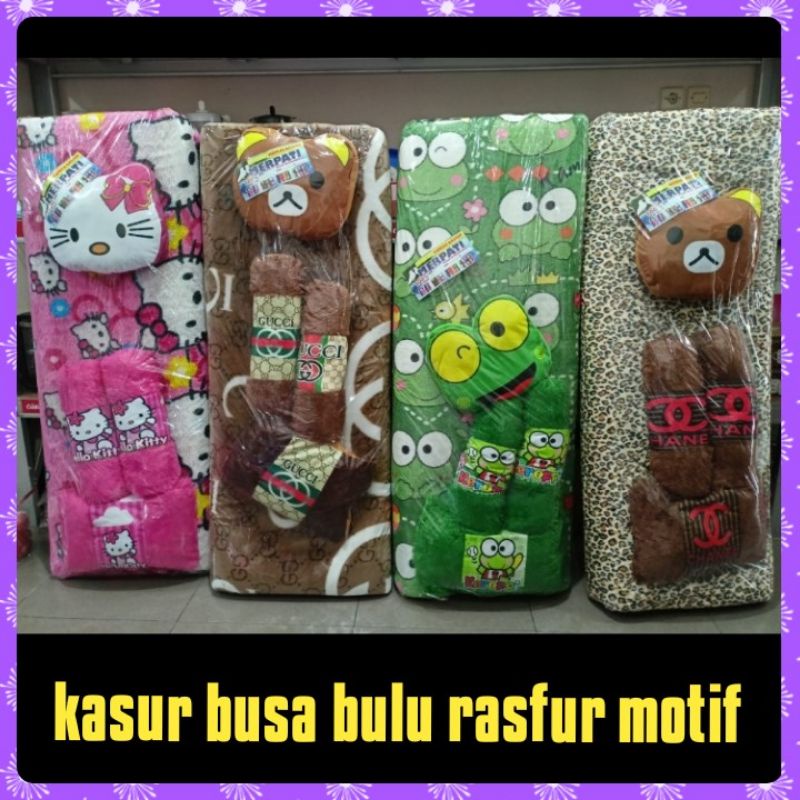 kasur lantai bulu rasfur motif