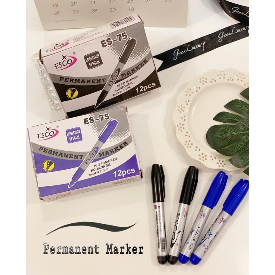 

RATUDELI SPIDOL HITAM BIRU Permanen ESCO Permanent Marker ES-75